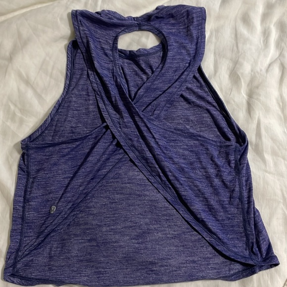 Lulu🍋 Rare Fast As Light Muscle Tank Heathered Emperor Blue size 6 - Picture 13 of 13
